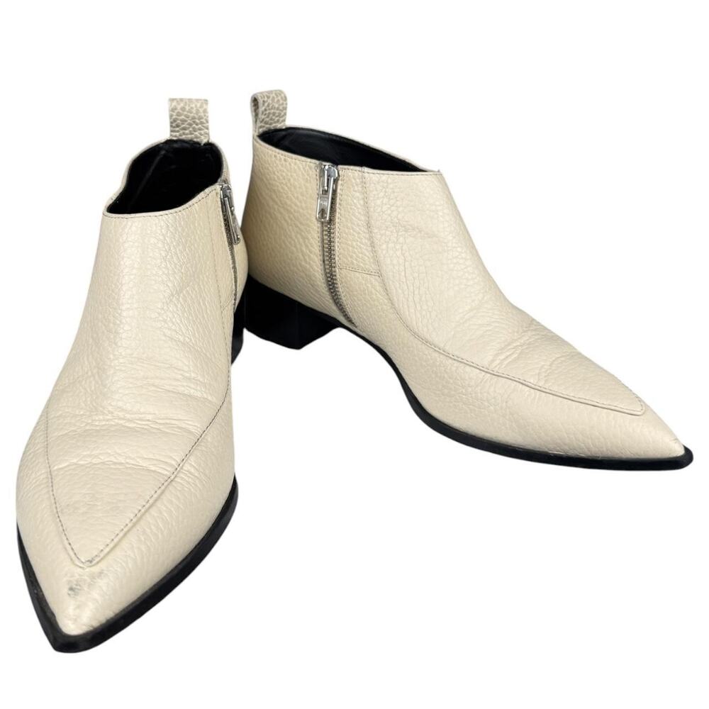 Everlane “The Boss Bootie” cream leather pointed toe ankle boots Italy size 7 - Picture 2 of 7